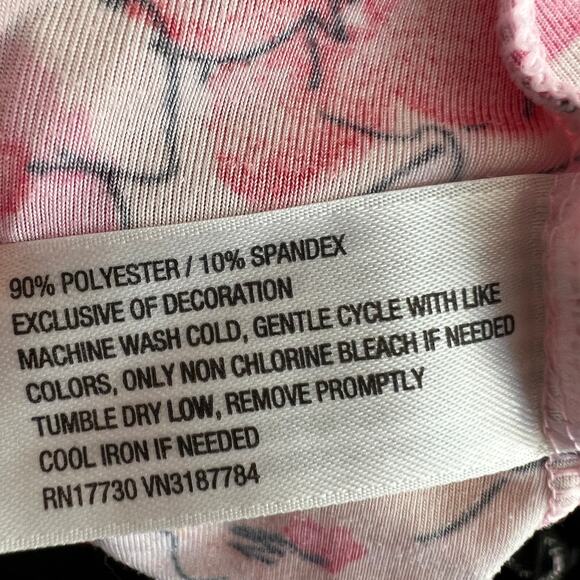 Pink‎ Floral Lace Trim Babydoll Top Y2K 2000s Fairycore Coquette XL - Picture 4 of 6